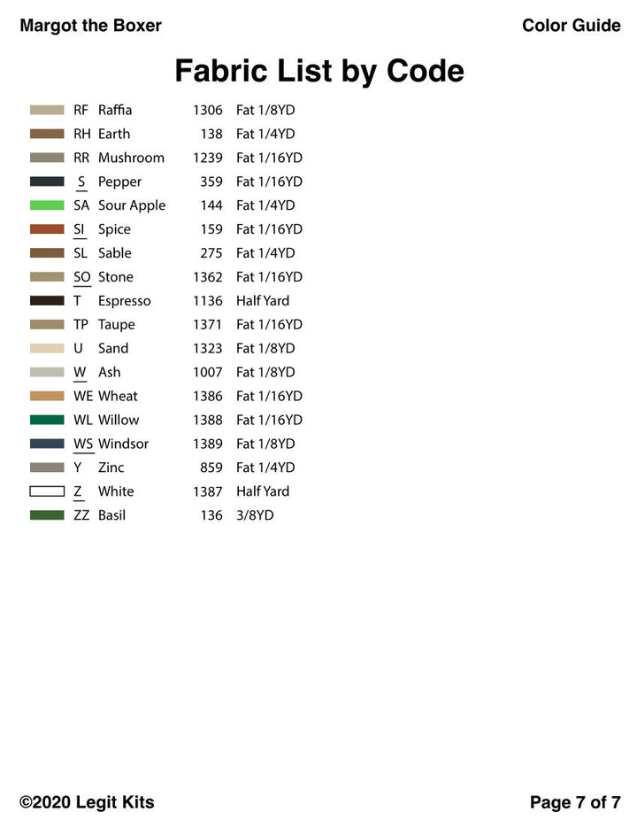 Margot the Boxer Quilt Kit