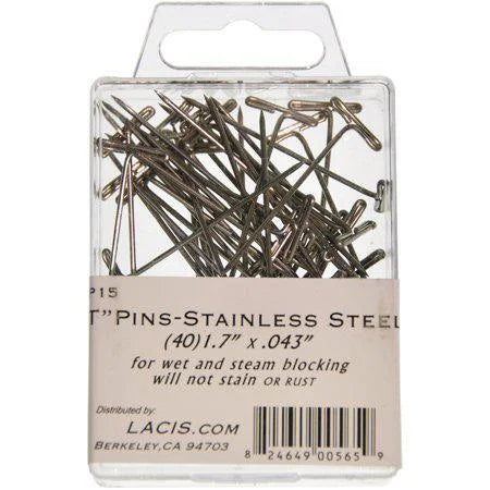 package of t-shaped pins in stainless steel