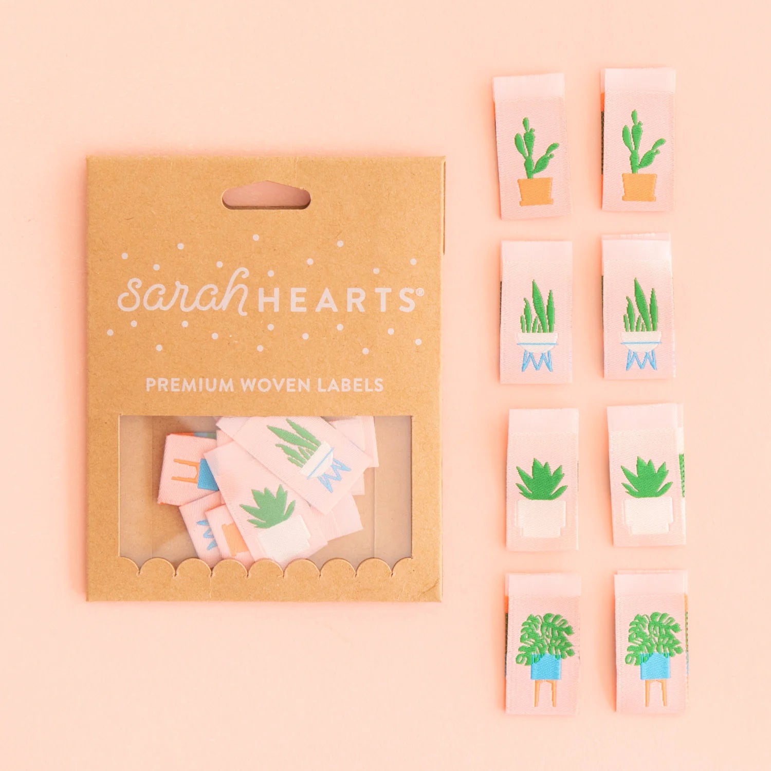 Houseplants Multipack Woven Labels - Sarah Hearts