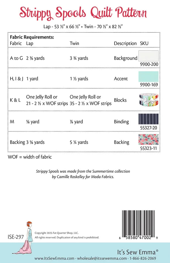 Strippy Spools Quilt Pattern by It's Sew Emma - ISE297