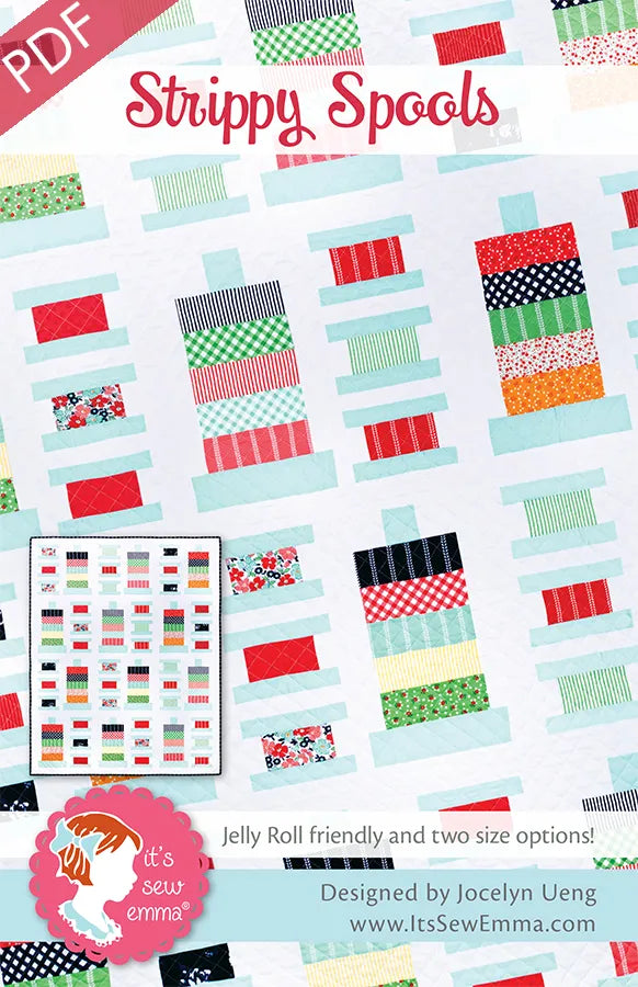 Strippy Spools Quilt Pattern by It's Sew Emma - ISE297