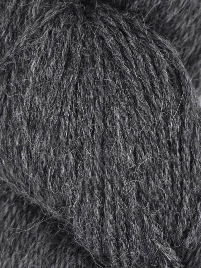 Close-up of dark gray yarn texture