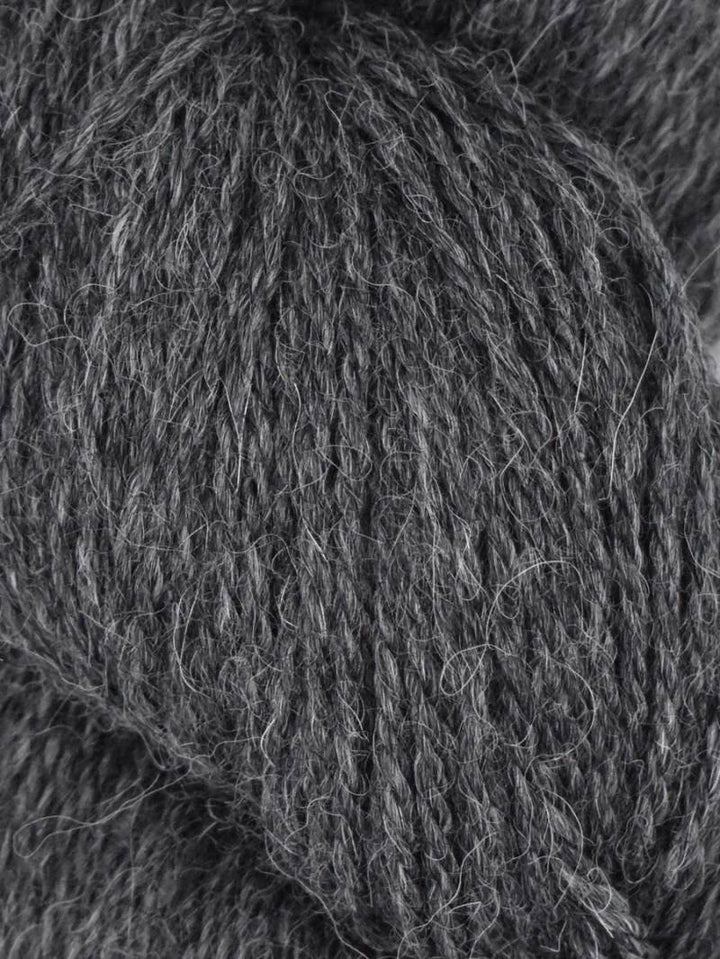 Close-up of dark gray yarn texture