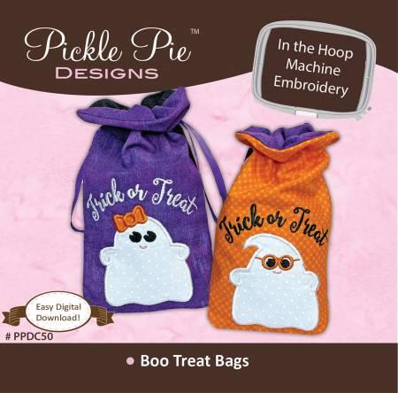 Boo Treat Bag In The Hoop Machine Embroidery Design- PPDC50- Pickle Pie Designs