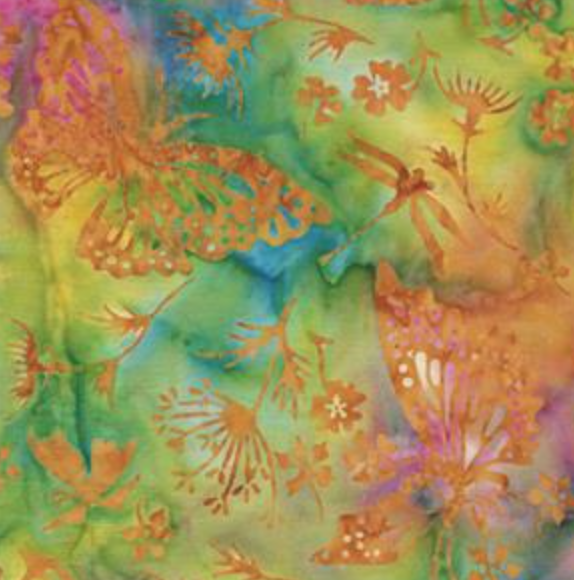 Color Me Happy Butterfly Flower- Batik Textiles