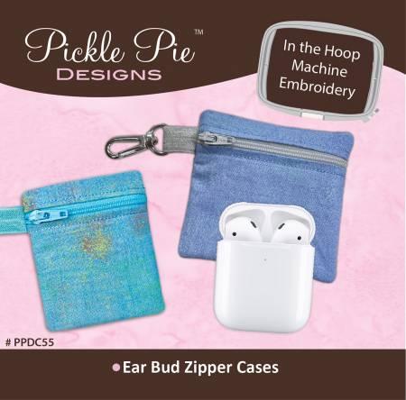 Ear Bud Zipper Case In The Hoop Machine Embroidery Design CD- PPDC55- Pickle Pie Designs