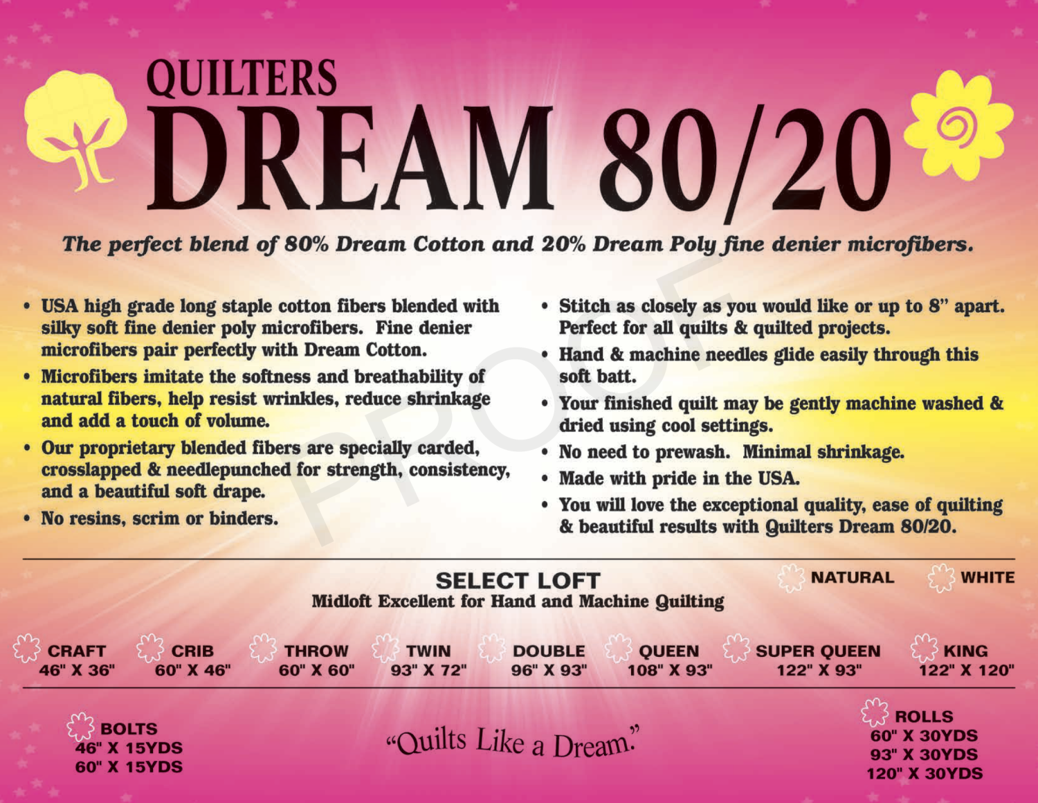 Natural 80/20 Queen 108 x 93 - ENQ - Quilters Dream