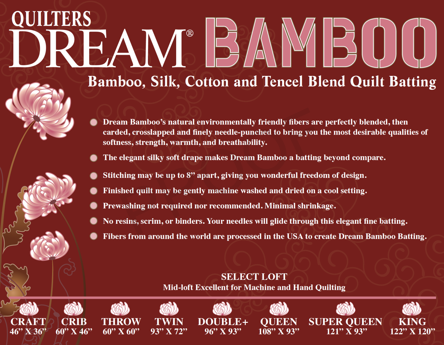 Bamboo Craft 46 x 36 - OCF - Quilters Dream