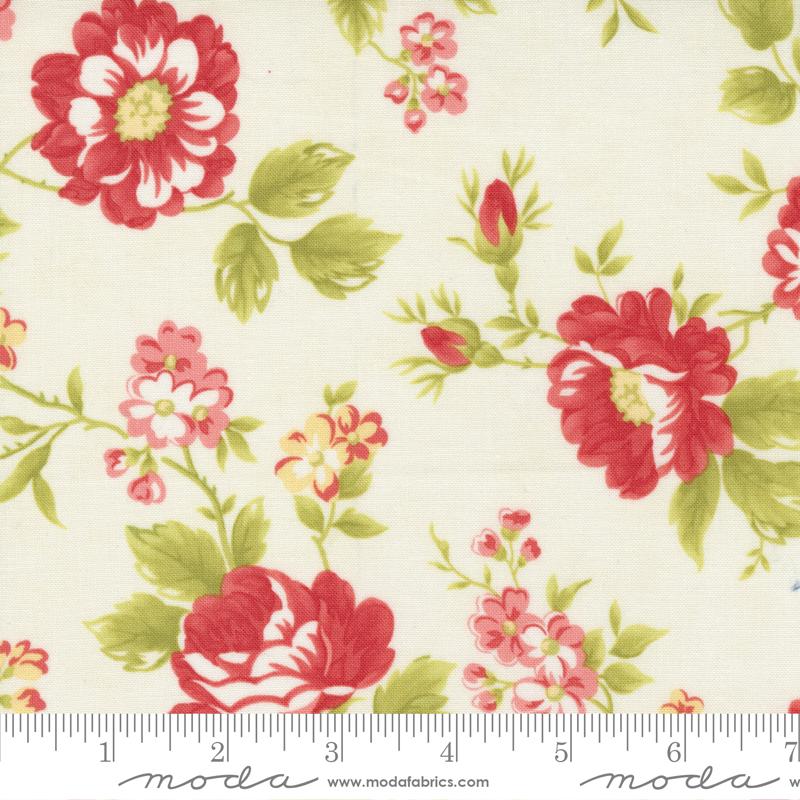 Stitched Cottage Rose Vanilla -  20430 11 - Moda