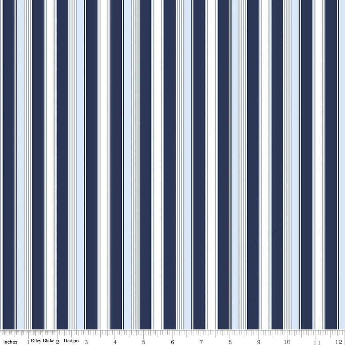 Picadilly Stripes - Navy - C11894-Navy - Riley Blake