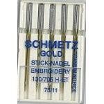 Gold Titanium Embroidery Needles sz11/75 - GOLD-5-75