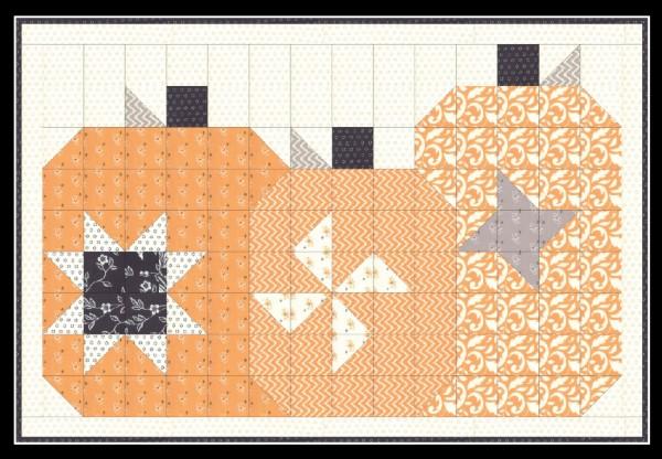TenSisters Patchwork Pumpkin Trio - PatchworkPumpkinTrio