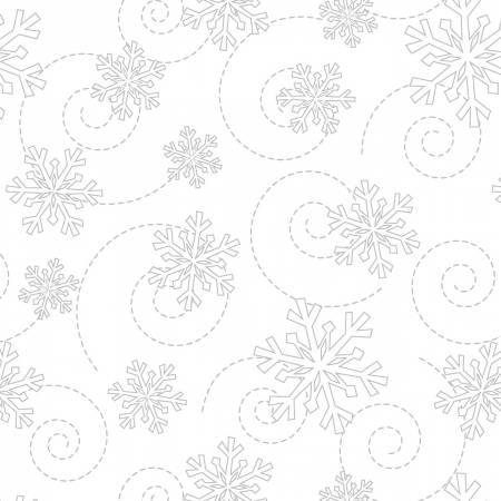 White on White Snowflakes - MAS8240-WW