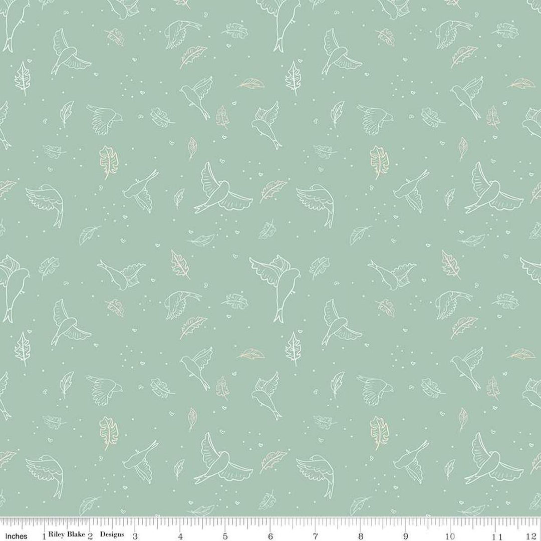 Wild and Free Birds Seafoam- C12931-SEAFOAM